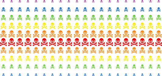 death skull shape halftone spectrum array vector image