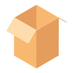 Empty open cardboard box vector