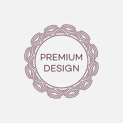geometric frame in mono line style vector image