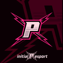 Initial p letter esport logo mascot gamer vector