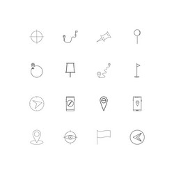 maps and navigation simple linear icons set vector image