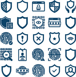security isolated icons set every single c vector image