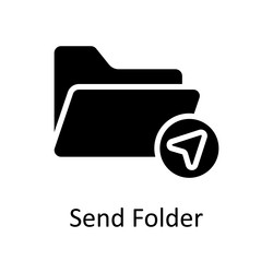 Send folder solid icon design vector