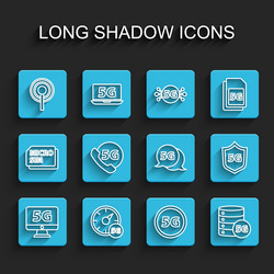 set line monitor with 5g network digital speed vector image