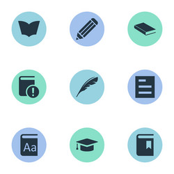 set of simple reading icons vector image