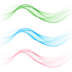 set stylish colored waves brochure template vector image