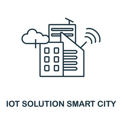 smart city icon line element from iot solution vector image