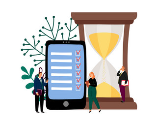 Flat concept - time management Royalty Free Vector Image