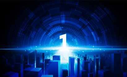 abstract open number 1 key door light out vector image