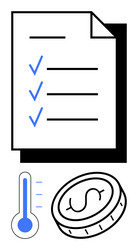 checklist with completed tasks coin vector image