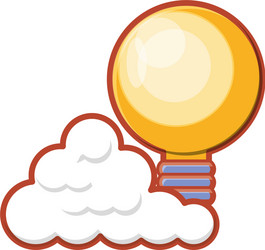 cloud computing server with bulb vector image