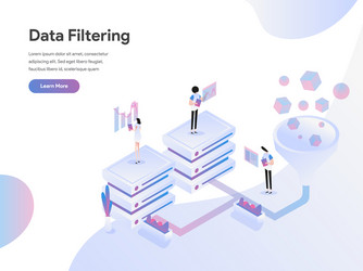 Data Filtering Isometric Template vector image