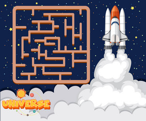 game template with space theme background vector image