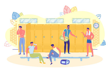 Adult sportsmen in sports locker room male Vector Image