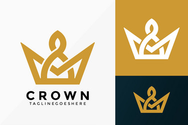 Luxury Crown Logo - Abstract Emblem Vector Image