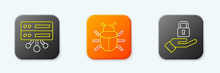 set line server data web hosting system bug vector image