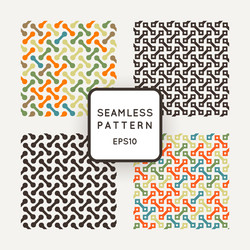 set of four abstract seamless patterns vector image