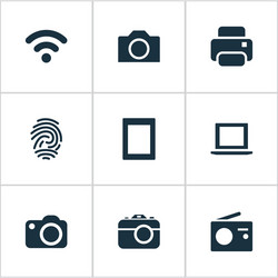 set of simple device icons vector image