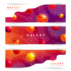 set web banners templates with abstract shape vector image
