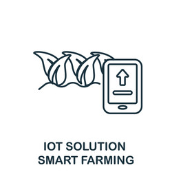 smart farming icon line element from iot solution vector image