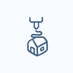 tree d printing sketch icon vector image