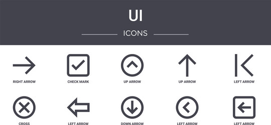 ui concept line icons set contains usable vector image