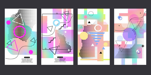 abstract colorful cards vector