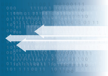abstract technology arrow icon and computer code vector image