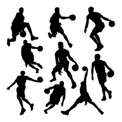 Basketball Silhouettes - Sport Action Vector Image