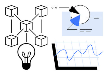 blockchain networking data analytics vector image