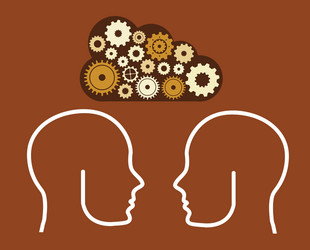 cloud computing over brown background vector image