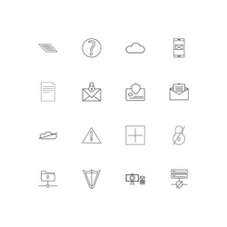 Cyber security linear thin icons set outlined vector