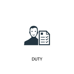 Duty icon simple element vector