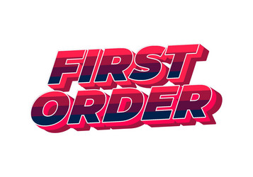 first order text effect in 3d style with modern vector image
