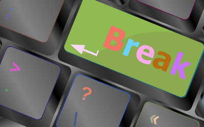 keyboard with break button business concept vector image