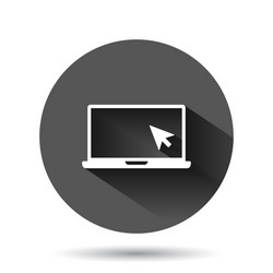 laptop computer icon in flat style cursor vector image
