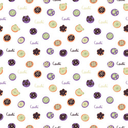 seamless pattern with cactus top view background vector image
