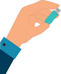 usb disk device data hand vector image
