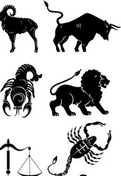 Zodiac Sign Silhouettes Collection Vector Image