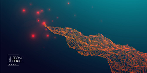 abstract background with waves 3d surface vector image