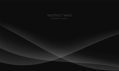 Abstract black background with smooth gray line vector