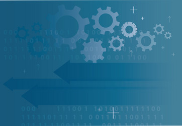 abstract technology arrow icon and computer code vector image