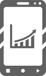 analytics mobile report icon gray color vector image