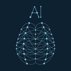 artificial brain formed ai neural network vector image