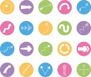 bundle twenty arrows set icons vector