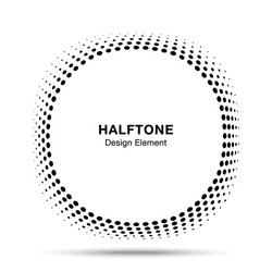 Convex distorted abstract halftone circle frame vector