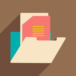 flat with shadow icon and mobile application vector image