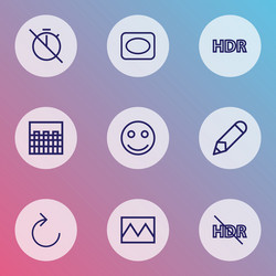 Modern Icon Set - Line Style vector image