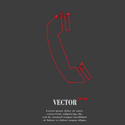 Phone flat modern web button and space for your vector