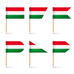 realistic various hungarian toothpick flags vector